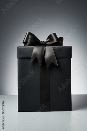 Black friday gift box present with ribbon.