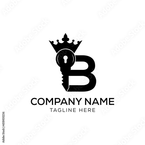 Key Lock Crown B Letter logo
