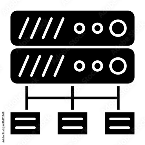 Computing Cluster Glyph Icon