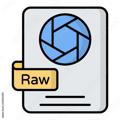 Raw Data Colored Outline Icon photo