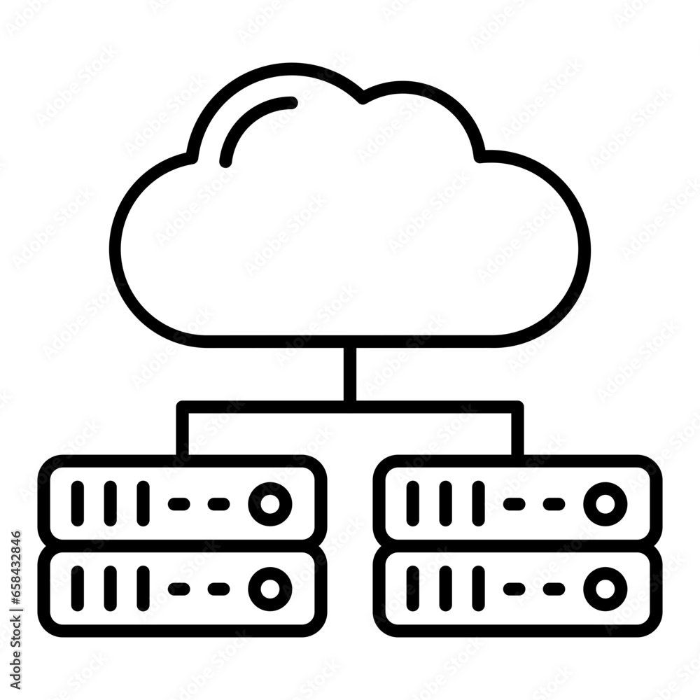 Cloud Database Outline Icon Cloud Database Outline Icon