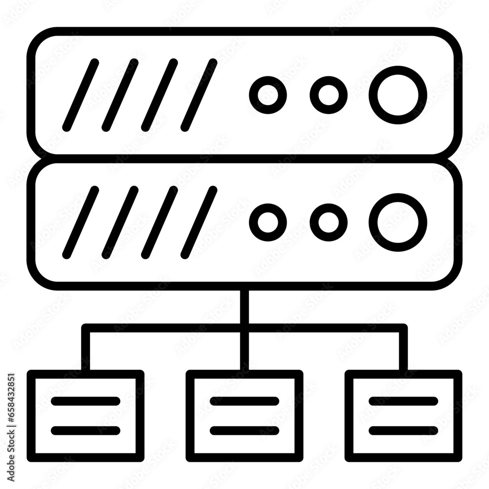Computing Cluster Outline Icon Computing Cluster Outline Icon