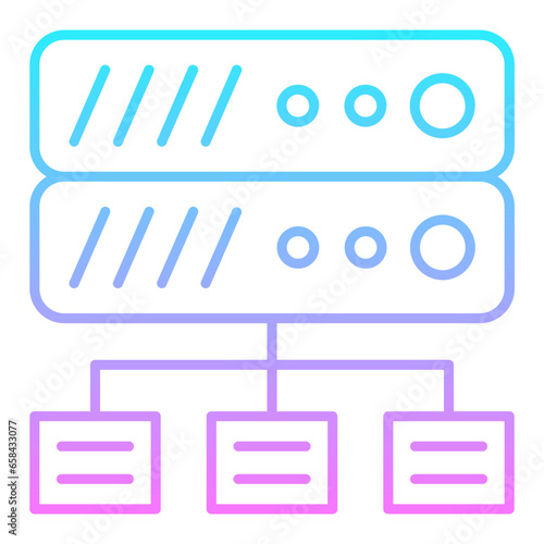Computing Cluster Gradient Icon