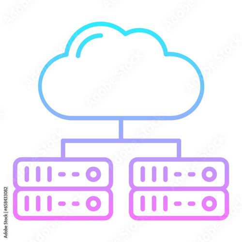 Cloud Database Gradient Icon photo