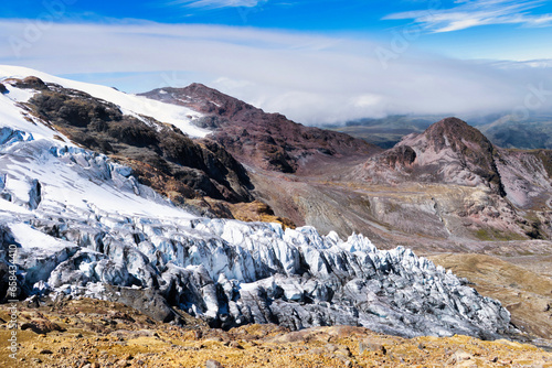 landscape in the snow; Cayambe Volcano; Cordillera Andina; Andes; Glaciar; Ecuador; Space Glacier; Quito photo