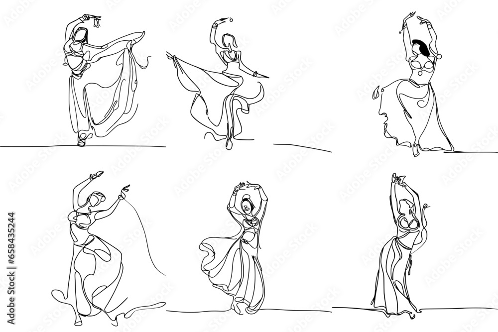 One-Line Drawing of Belly oriental egyptian Dancers: Simple, Minimalist, and Elegant, vector One-Line Drawing of Belly oriental egyptian Dancers: Simple, Minimalist, and Elegant, vector