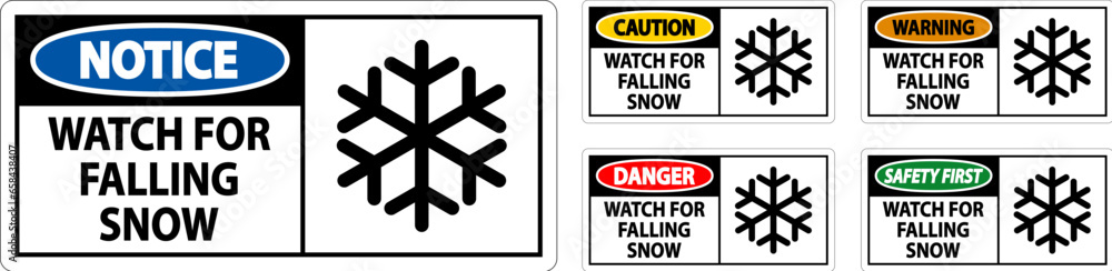 Warning Sign Watch For Falling Snow Warning Sign Watch For Falling Snow