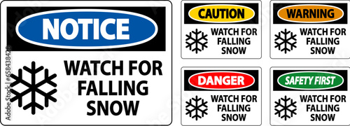 Warning Sign Watch For Falling Snow