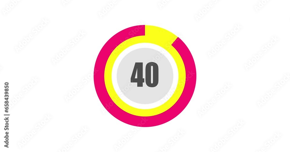 Countdown timer from 45 to 0 seconds Realtime. Modern flat design of ...