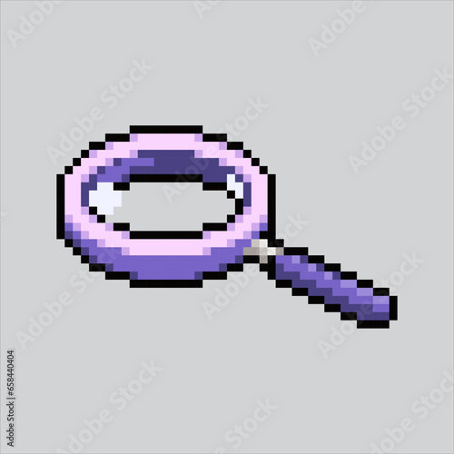 Pixel art illustration magnifying glass. Pixelated lup. magnifying glass lup
icon pixelated for the pixel art game and icon for website and video game.
old school retro.
