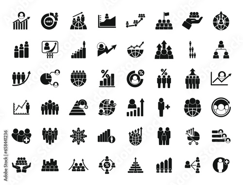 Population growth icons set simple vector. Population ability. Census area