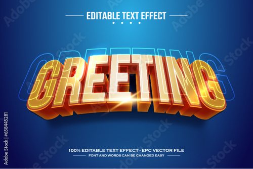 Greeting 3D editable text effect template