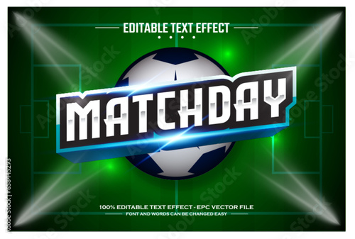 Match day 3D editable text effect template