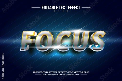 Focus 3D editable text effect template