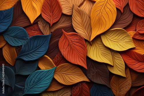 this image features abstract autumn leaves  in the style of photorealistic pastiche