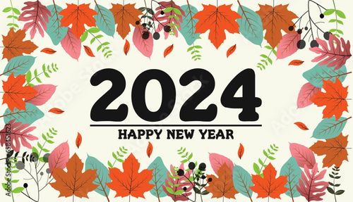 Happy new year 2024 social media banner design and background design