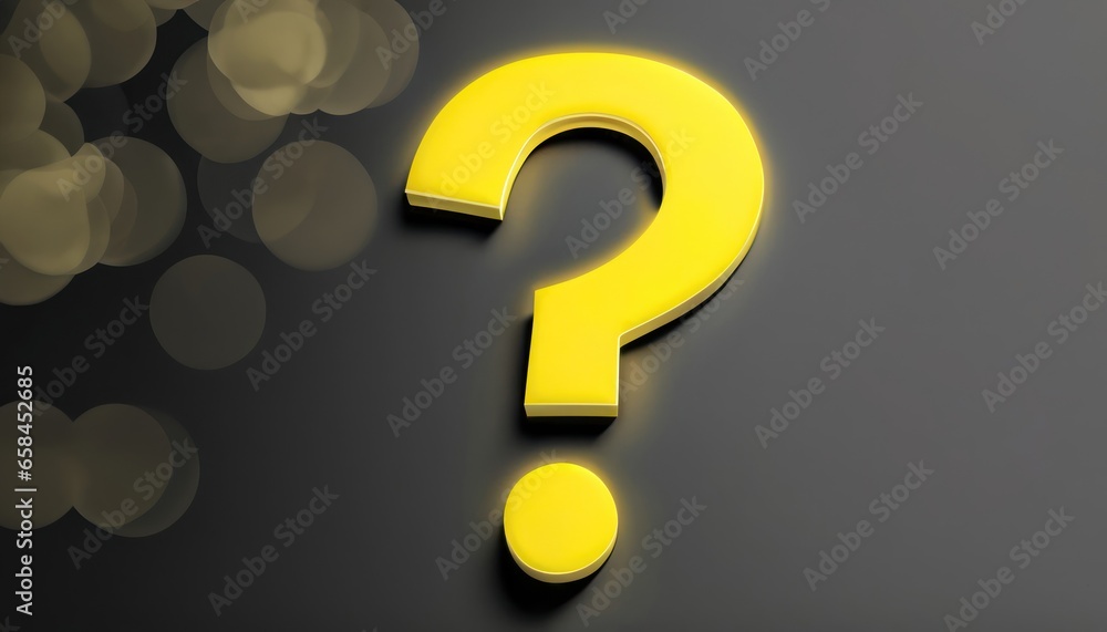 Yellow question mark glowing amid black question mark on black background. Yellow question mark glowing amid black question mark on black background.