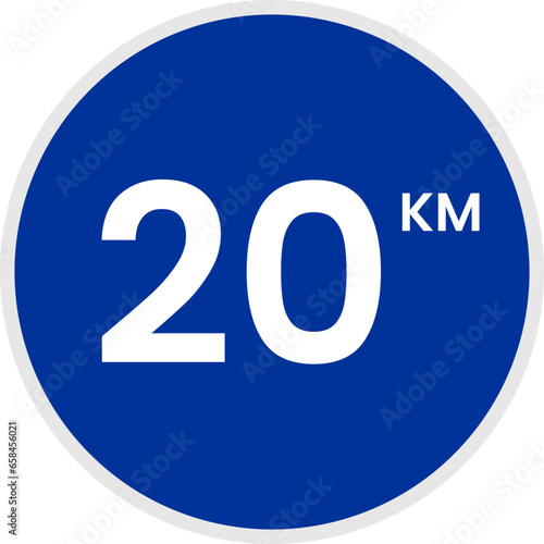 20 km zone traffic sign speed limit