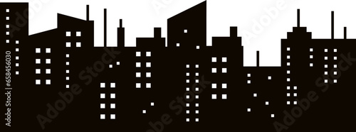 Silhouette Night City Landscape