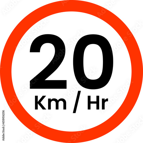 20 km/hr zone traffic sign speed limit