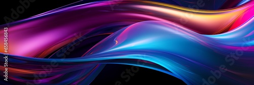 colorful glass with multicolored swirl, neon realism, dark violet and light cyan, photo-realistic compositions, large canvas format, modern and sleek. abstract wallpaper background. generative AI 