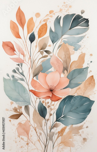 Minimalist Flowers Pastel Watercolors