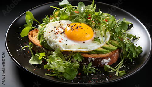 Professional food photography - fried eggs on toast