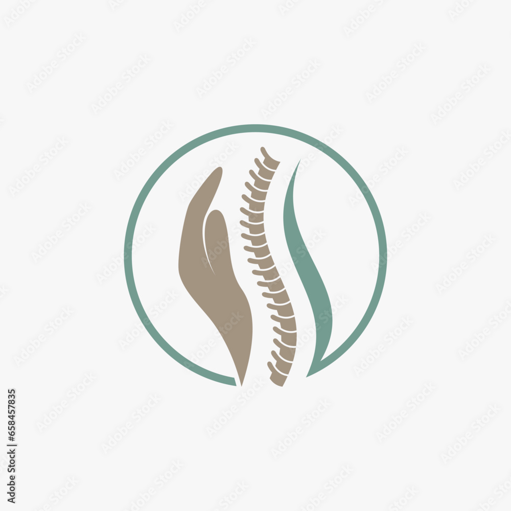 Spine logo design vector for backbone care with creative element concept