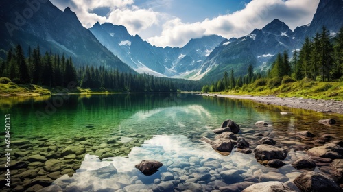 lake and mountains