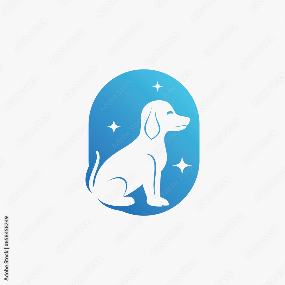 Dog logo design vector illustration with creative element concept Dog logo design vector illustration with creative element concept