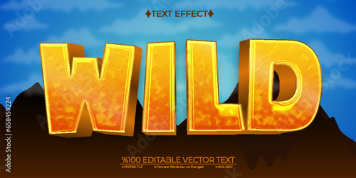  Cartoon Wild Editable Vector 3D Text Effect