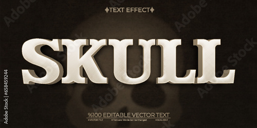 Skull Editable Vector 3d Text Effect