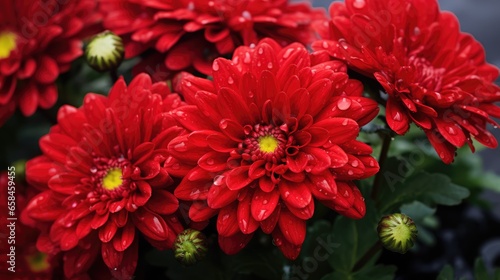 red dahlia flowers