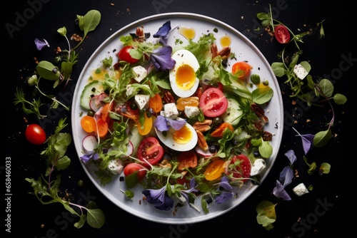Deliciously Vibrant: A Gastronomic Symphony of the Iconic French Salade Niçoise, Crafted with Mouthwatering Ingredients and Captivating Visuals