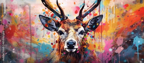 Wallpaper Mural abstract animal painting from paint splashes Torontodigital.ca