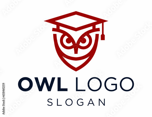 Logo about Owl Logo Design created using the CorelDraw application. on a white background. photo