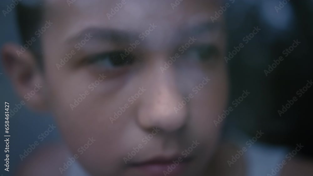 Soulful Regret: Close-Up of a Boy Lost in Profound Sorrow Soulful Regret: Close-Up of a Boy Lost in Profound Sorrow