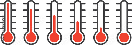 温度計のシンプルなベクターイラストセット