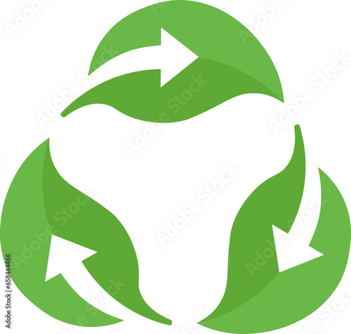Green leaf Recycle symbol icon