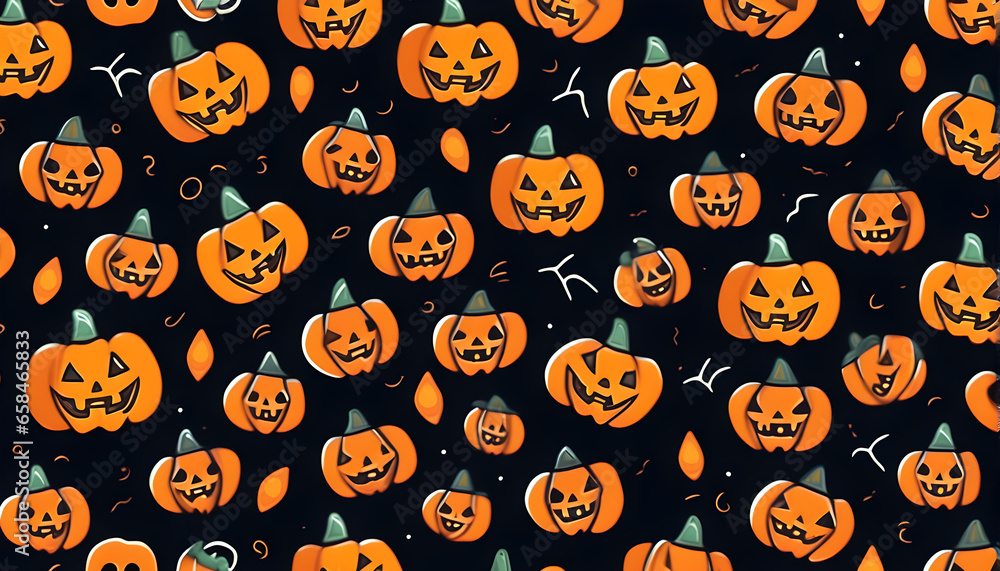 Scary october holiday background in hand drawn style. Spooky autumn party wallpaper print creepy smiling pumpkin texture art.
Halloween jack o lantern cartoon seamless pattern generative AI Scary october holiday background in hand drawn style. Spooky autumn party wallpaper print creepy smiling pumpkin texture art.
Halloween jack o lantern cartoon seamless pattern generative AI