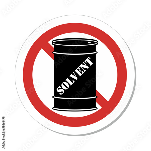 ISO Prohibition Sign: No Solvents Symbol
