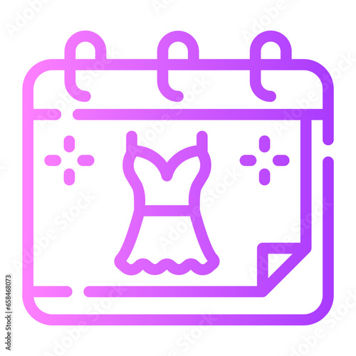 schedule Line Gradient Icon