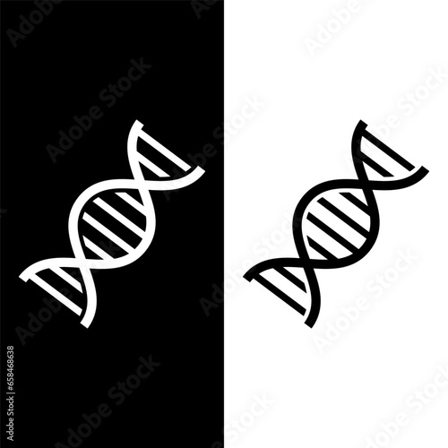 black and white dna icon