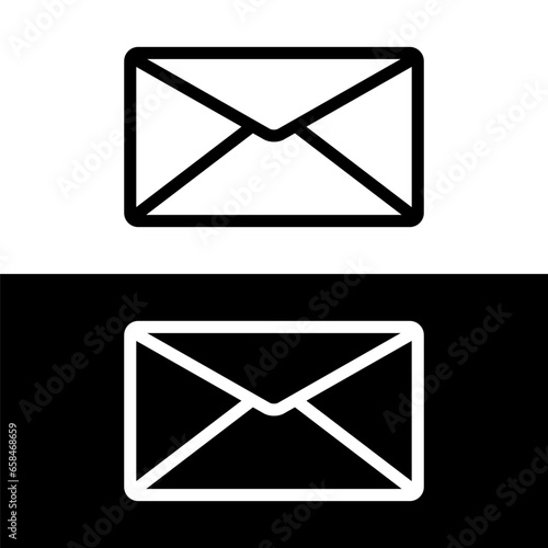 black and white enelope icon