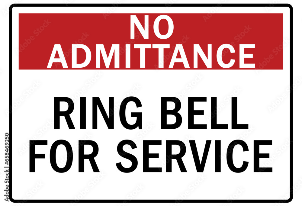 Ring bell for service sign