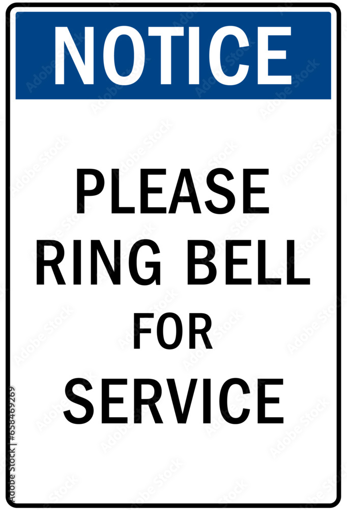 Ring bell for service sign