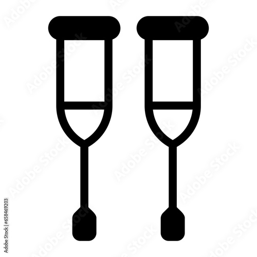 crutches glyph icon