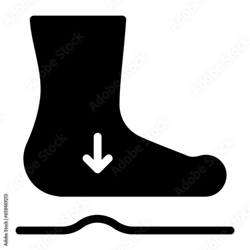 flat foot glyph icon