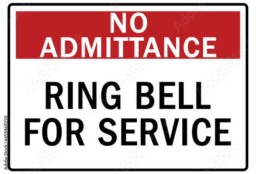 Ring bell for service sign