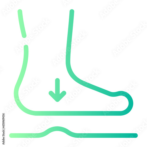 flat foot gradient icon